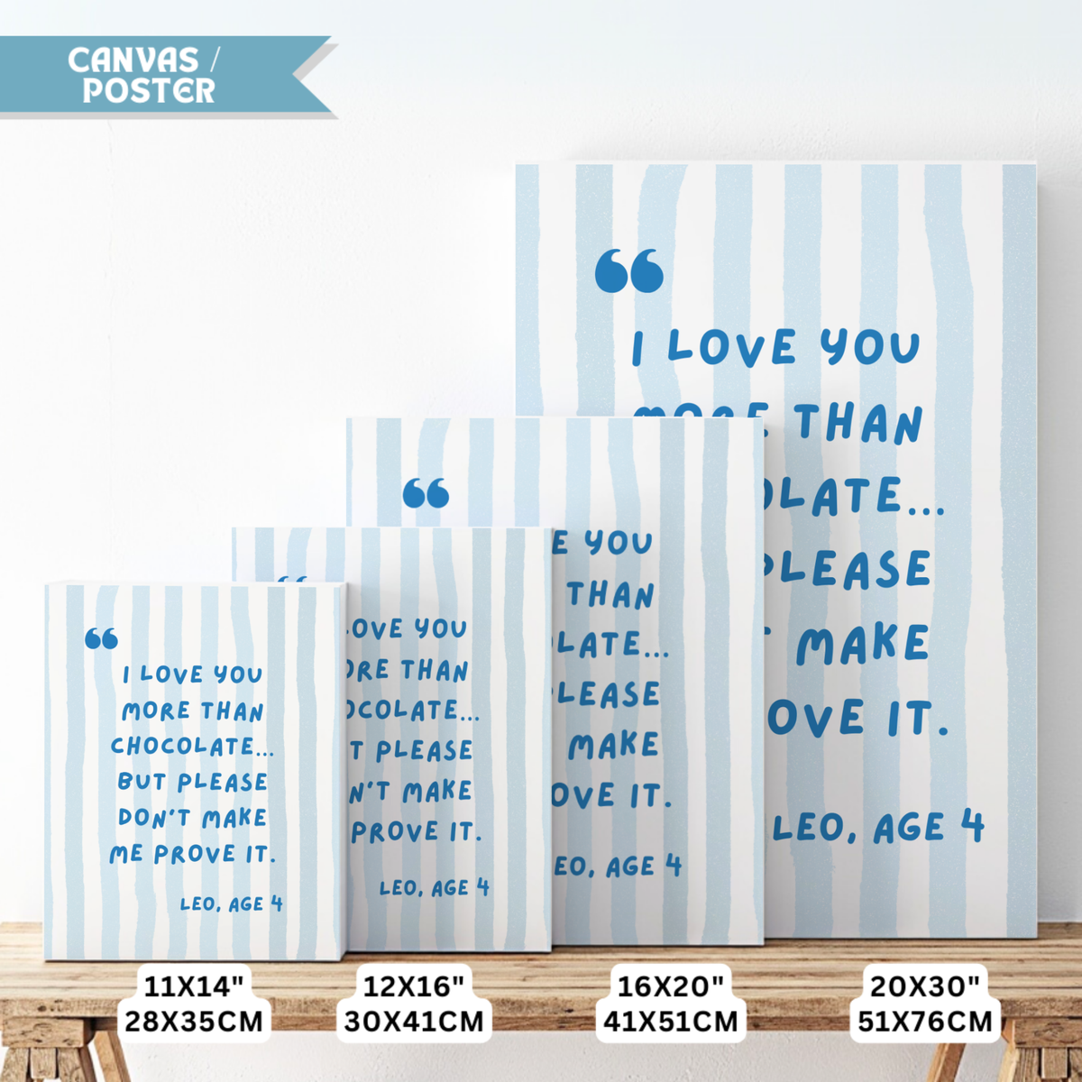 Watercolor Stripes with Funny Quote - Custom Wall Art Vertical Print