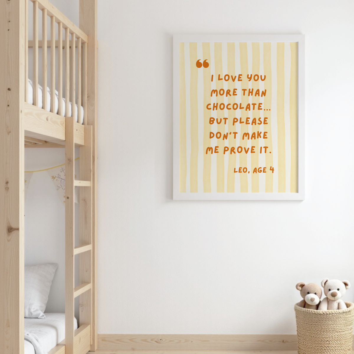 Watercolor Stripes with Funny Quote - Custom Wall Art Vertical Print