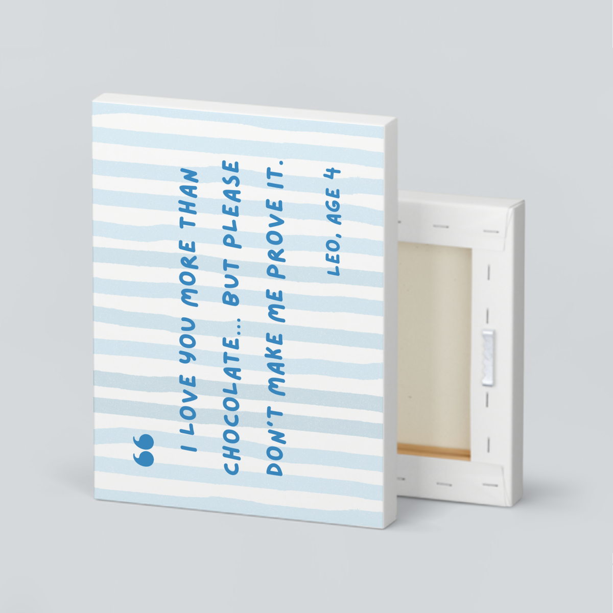 Personalized Quote Print for Kids – Blue Striped Wall Art