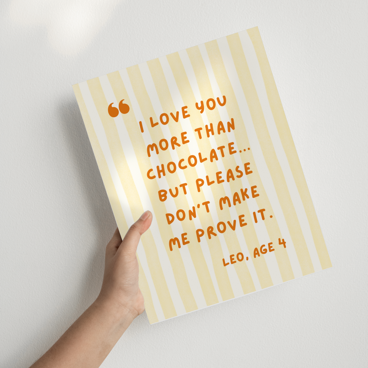 Watercolor Stripes with Funny Quote - Custom Wall Art Vertical Print