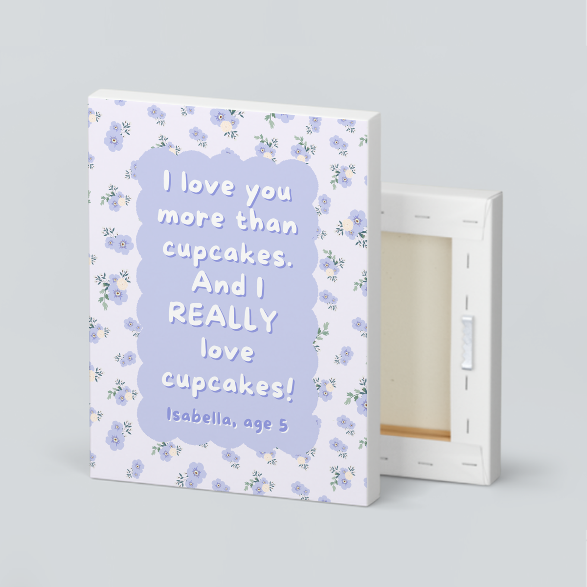 Personalized Floral Wall Art - Vertical Purple Print for Kids