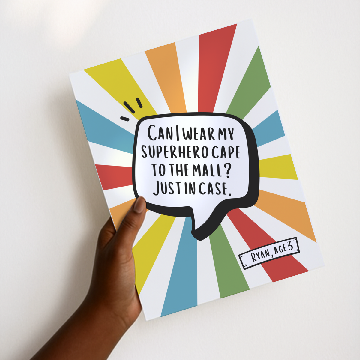 Personalized Comic Book Style Kids Quote Wall Art