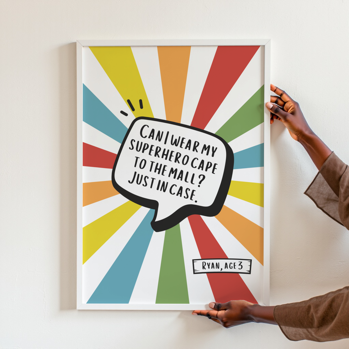 Personalized Comic Book Style Kids Quote Wall Art