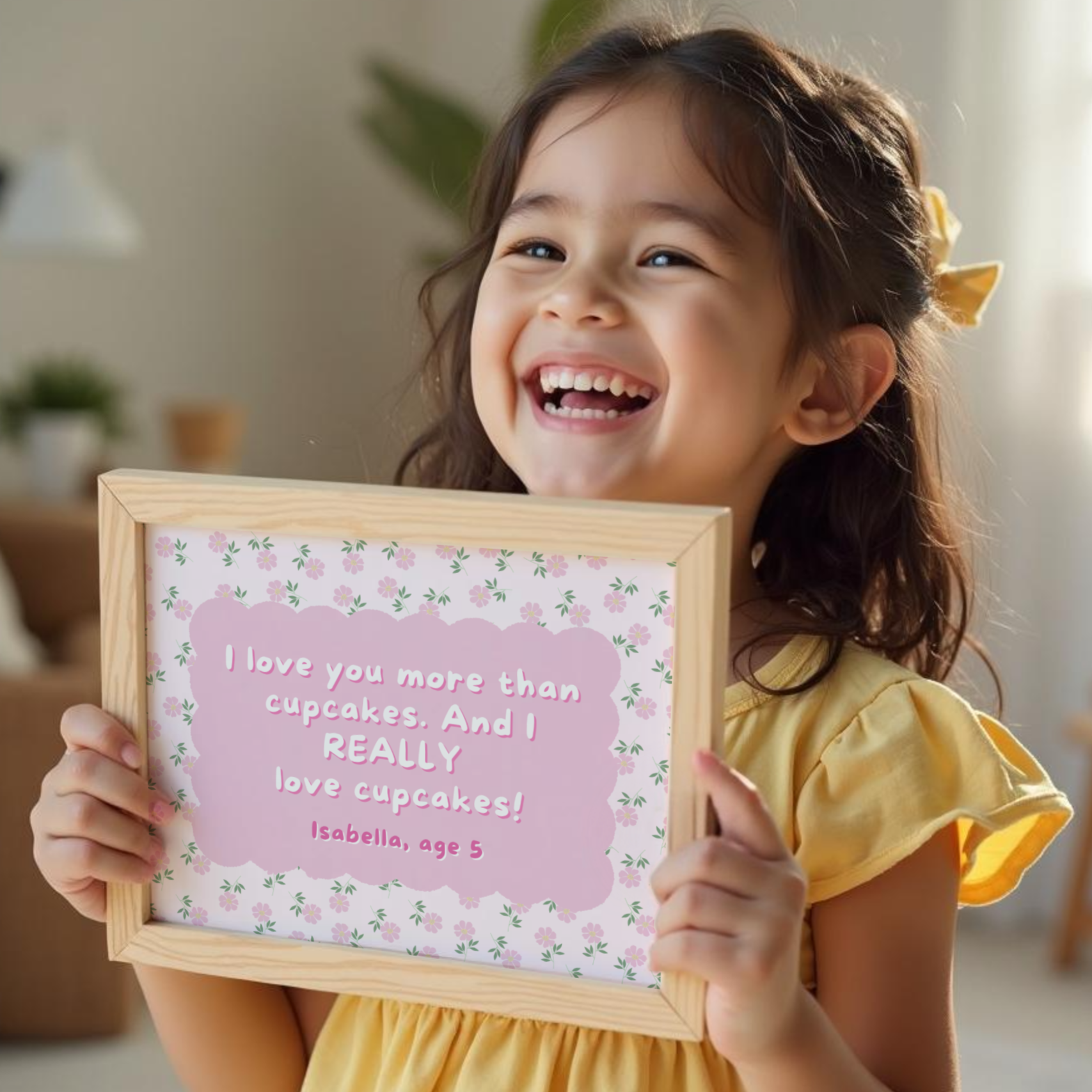 Personalized Kids Funny Cute Quote Print Flowers Spring Decor