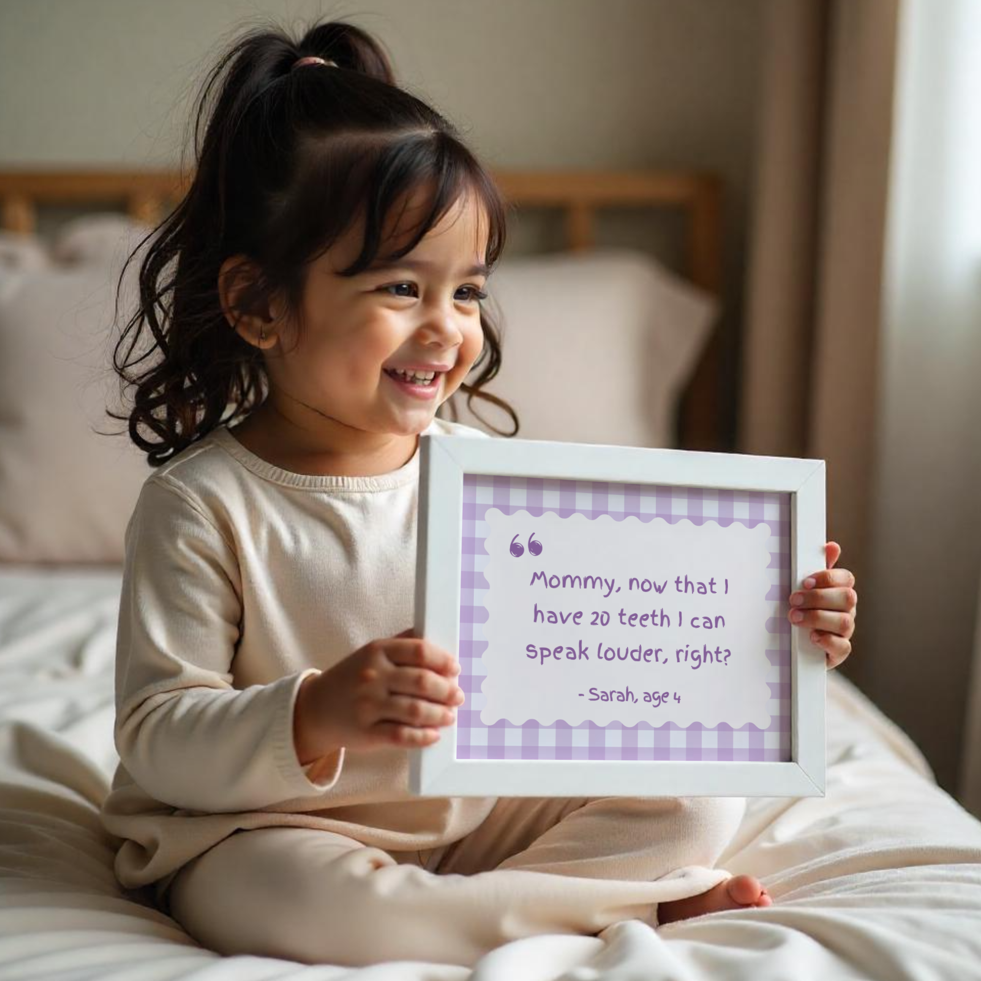 Personalized Kids Quote Print – Cute Checkered Wall Art