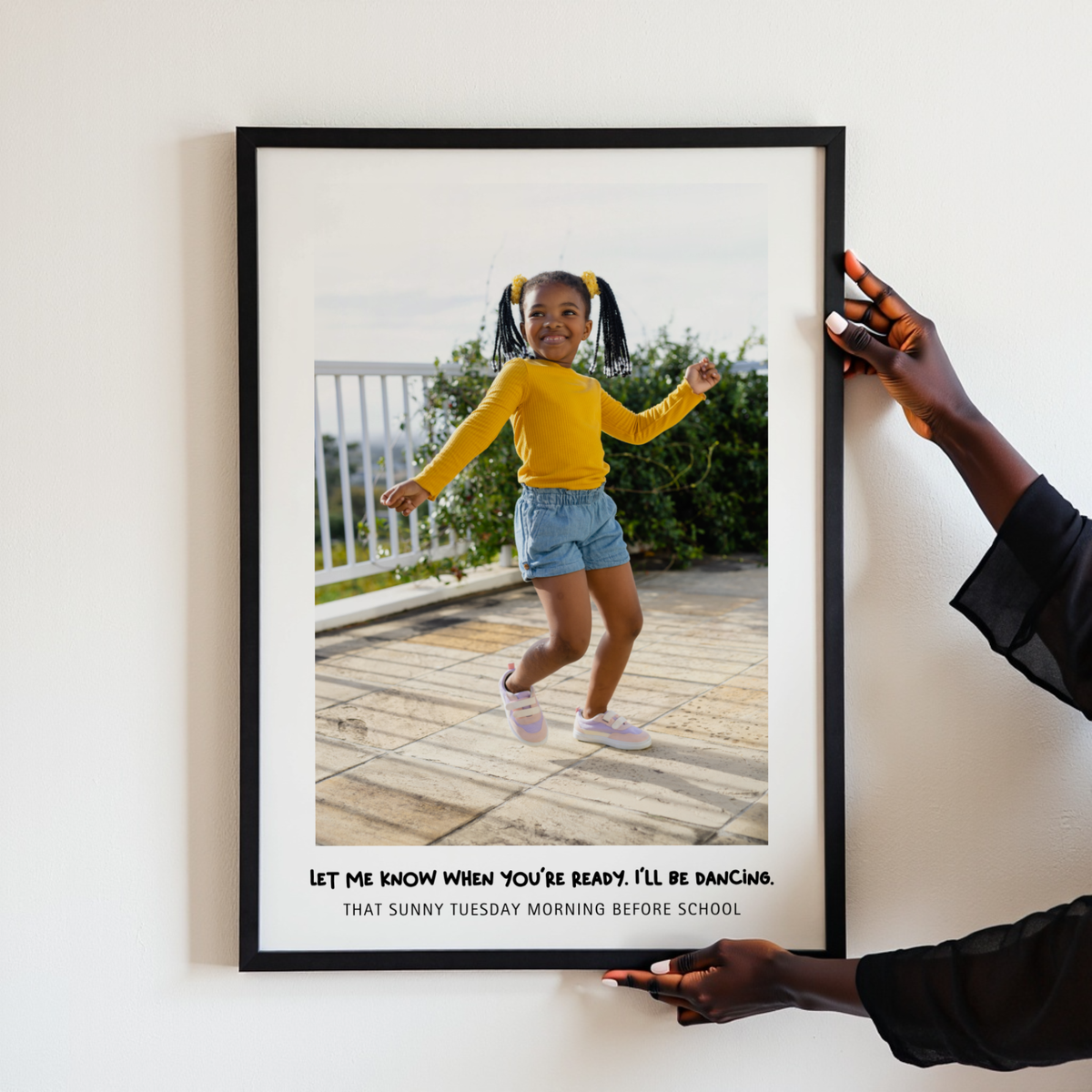 kids print wall art black photo frame nursery decor